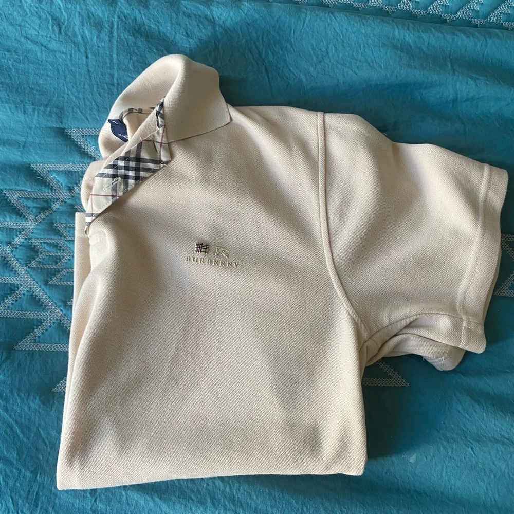 Tan Burberry Polo Shirt